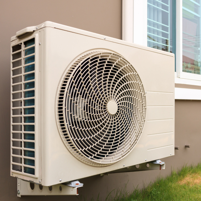 Air conditioner compressor outdoor unit installed outside the house