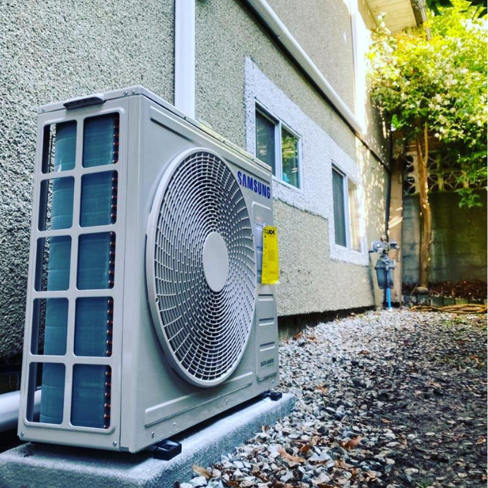 Heat pump unit outside